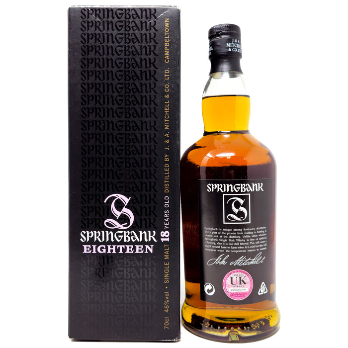 Springbank 18 Year Old Single Malt Scotch Whisky, 70cl, 46% ABV
