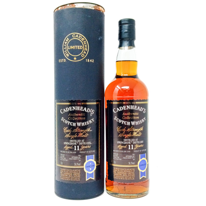 Springbank 1996 11 Year Old Cadenhead's Single Malt Scotch Whisky, 70cl, 56.3% ABV