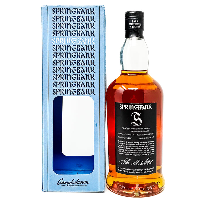 Springbank 1997 16 Year Old Single Cask Single Malt Whisky, 70cl, 56% ABV