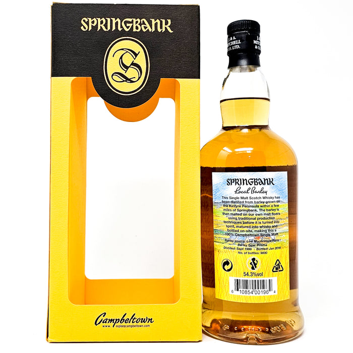 Springbank 16 Year Old Local Barley Single Malt Scotch Whisky, 70cl, 54.3% ABV