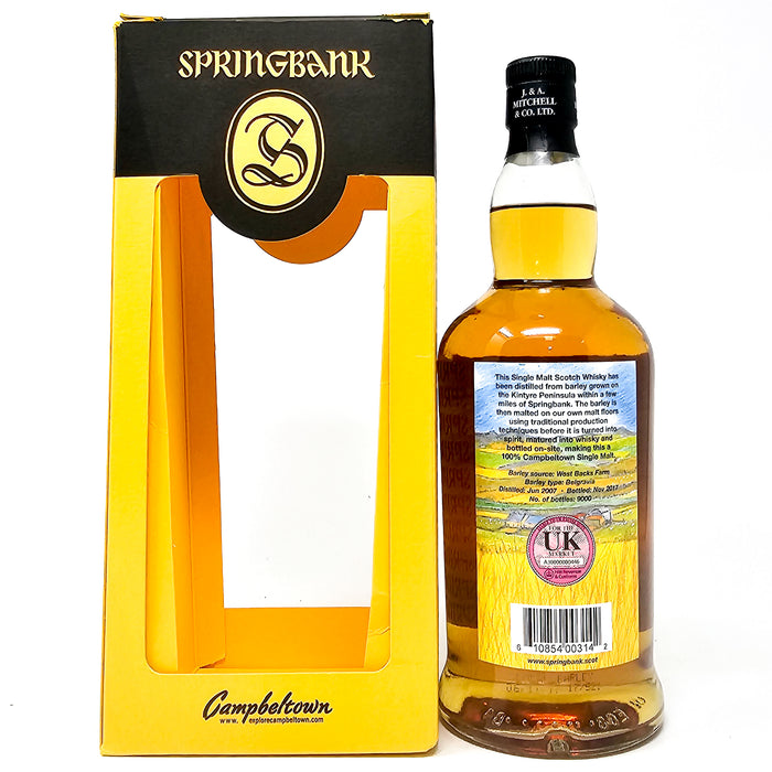 Springbank 2007 Local Barley 10 Year Old Single Malt Scotch Whisky, 70cl, 57.3% ABV