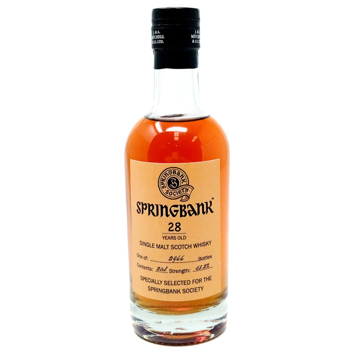 Springbank Society 28 Year Old Single Malt Scotch Whisky, Half Bottle, 20cl, 48.2% ABV