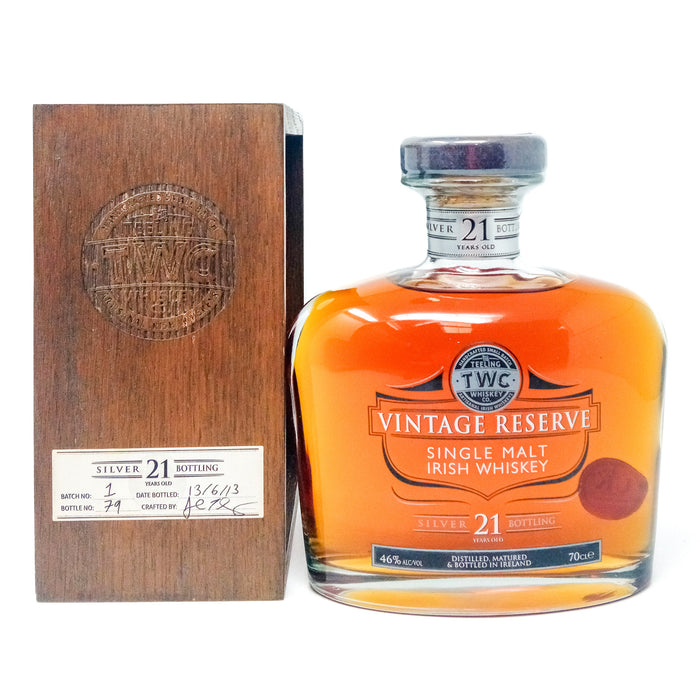 Teeling 21 Year Old Silver Vintage Reserve Single Malt Irish Whiskey, 70cl, 46% ABV