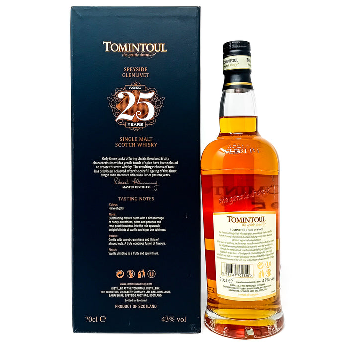 Tomintoul 25 Year Old Single Malt Scotch Whisky, 70cl, 43% ABV