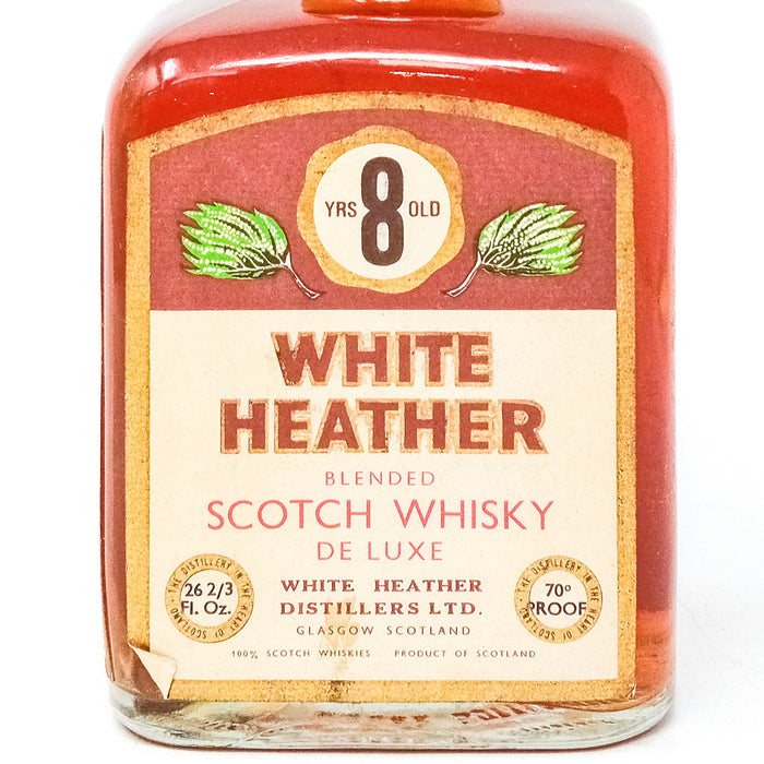 White Heather 8 Year Old 1960s Blended Scotch Whisky, 26 2/3 fl. ozs., 70° Proof