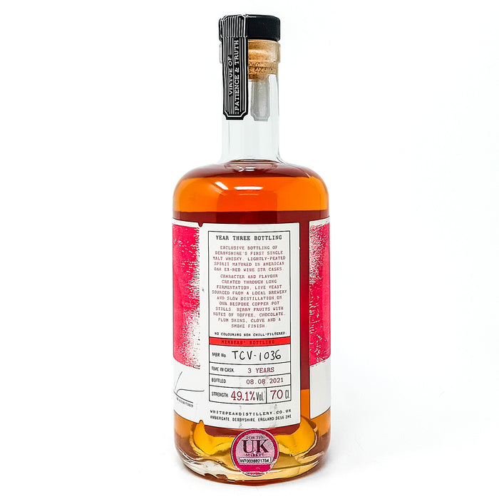 White Peak 3 Year Old Temperance Club Single English Malt Whisky, 70cl, 49.1% ABV