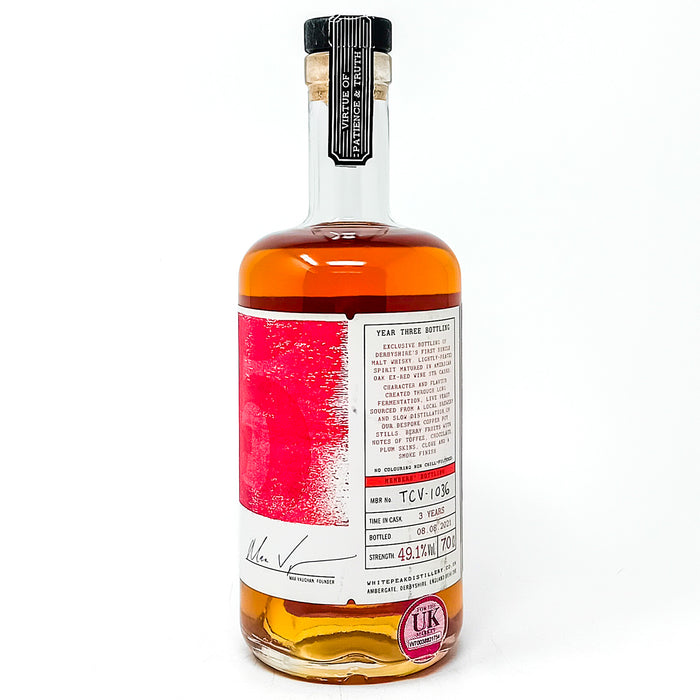 White Peak 3 Year Old Temperance Club Single English Malt Whisky, 70cl, 49.1% ABV