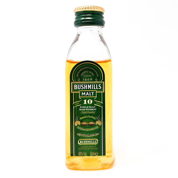 Bushmills 10 Year Old Single Malt Irish Whiskey, Miniature, 5cl, 40% ABV (4821734817855)