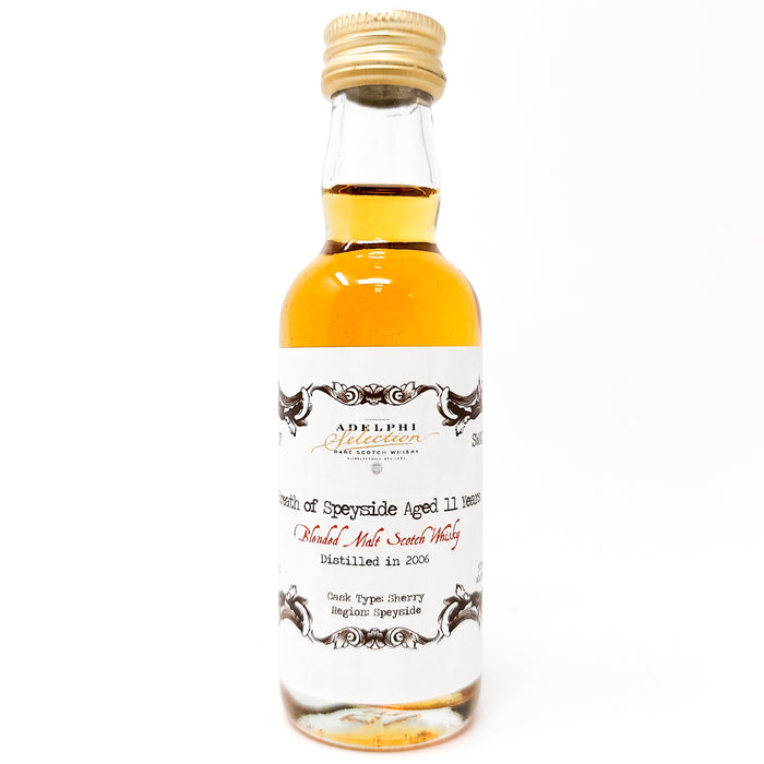Breath of Speyside 11 Year Old Adelphi Blended Malt Scotch Whisky, Miniature, 5cl, 56.8% ABV