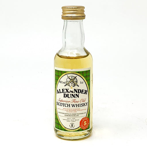 Alexander Dunn 5 Year Old Superior Fine Old Scotch Whisky, Miniature, 5cl, 40% ABV - Old and Rare Whisky (4914713133119)