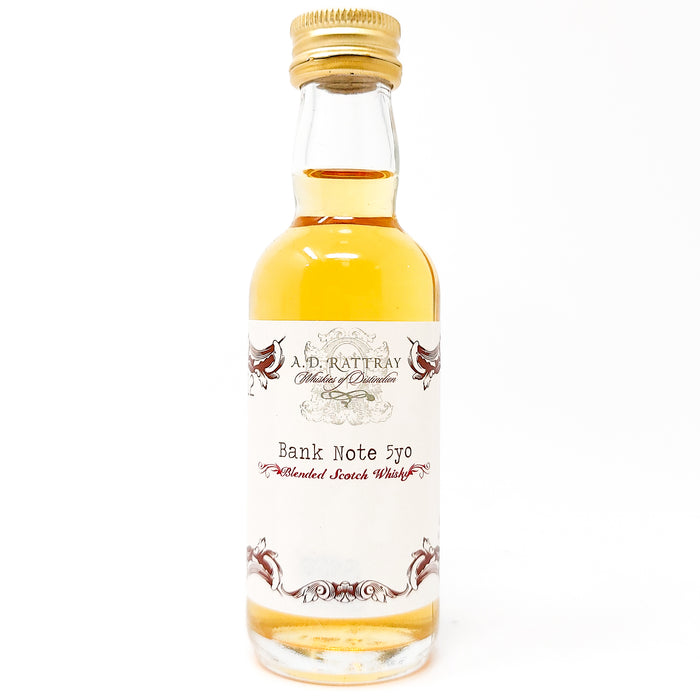 Bank Note 5 Year Old A.D. Rattray Blended Scotch Whisky, Miniature, 5cl, 43% ABV
