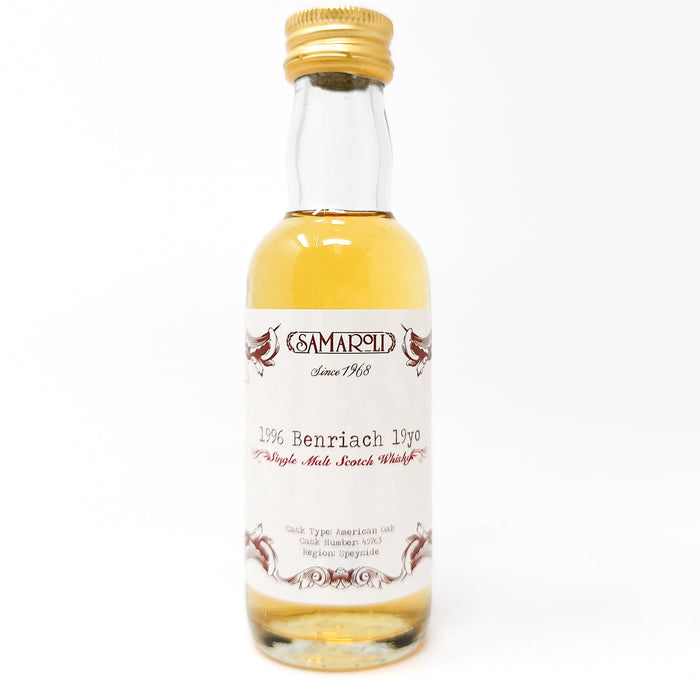 Benriach 1996 19 Year Old Single Cask #45763 Samaroli Single Malt Scotch Whisky, Miniature, 5cl, 43% ABV