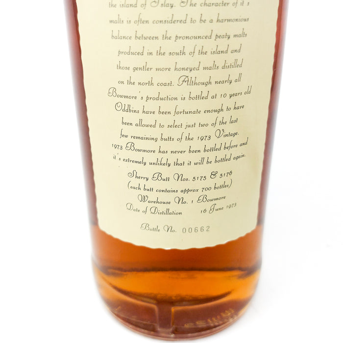 Bowmore 1973 Sherry Casks #5173-5174 Oddbins Exclusive Single Malt Scotch Whisky, 75cl, 43% ABV