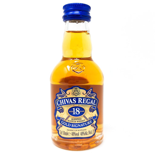 Chivas Regal Gold Signature 18 Year Old Blended Scotch Whisky, Miniature, 5cl, 40% ABV - Old and Rare Whisky (6966011101247)