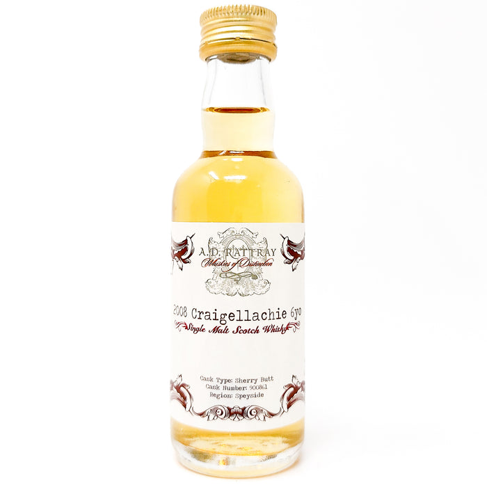 Craigellachie 2008 6 Year Old A.D. Rattray Single Malt Scotch Whisky, Miniature, 5cl, 58% ABV