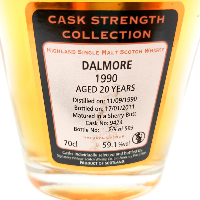 Dalmore 1990 20 Year Old Signatory Vintage Cask Strength Single Malt Scotch Whisky, 70cl, 59.1% ABV