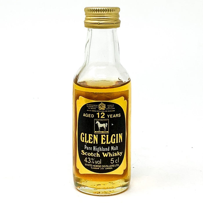 Glen Elgin 12 Year Old Highland Malt Scotch Whisky, Miniature, 5cl, 43% ABV - Old and Rare Whisky (4921360220223)