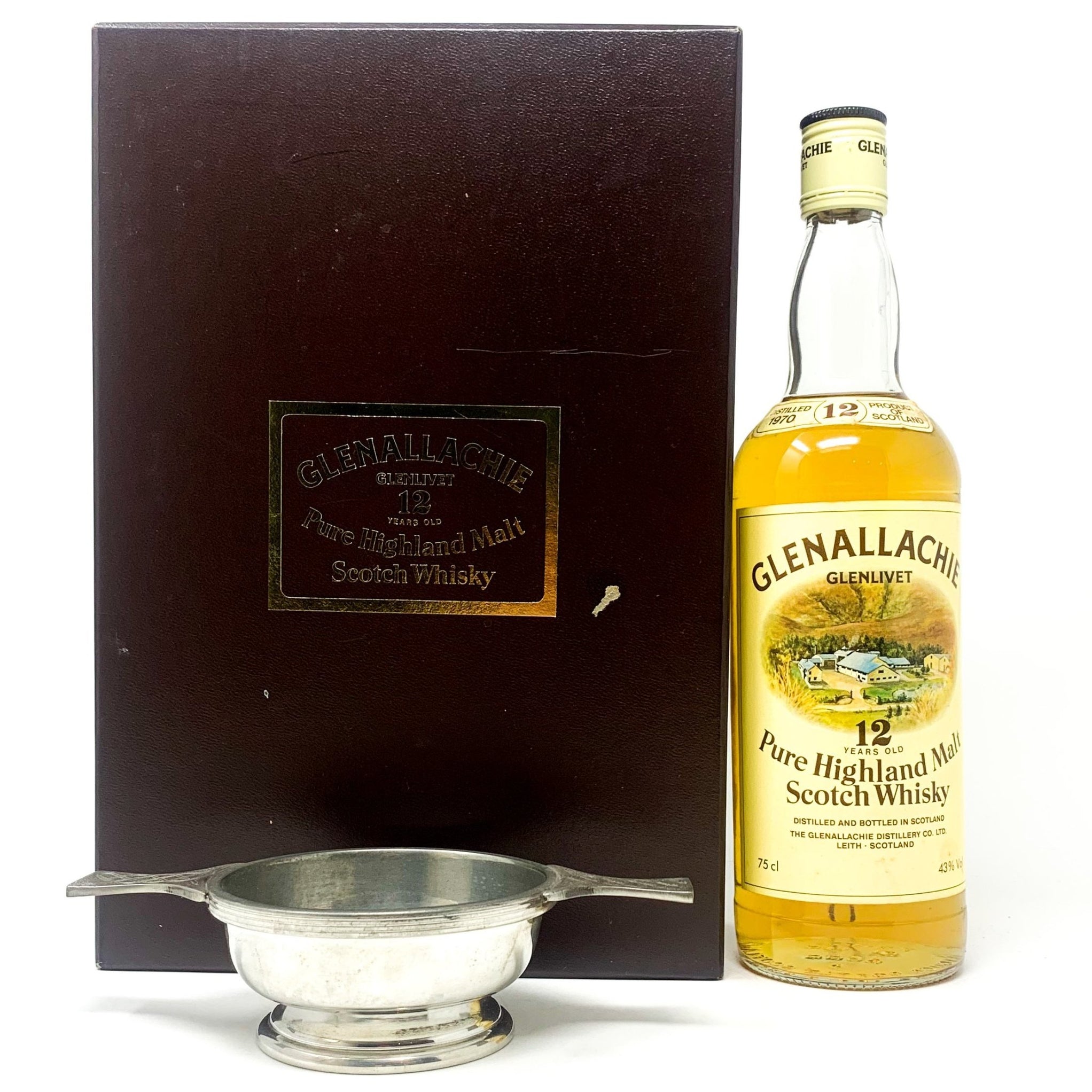 Glenallachie 1970 12 Year Old Pure Malt Scotch Whisky Quaich Gift Set,