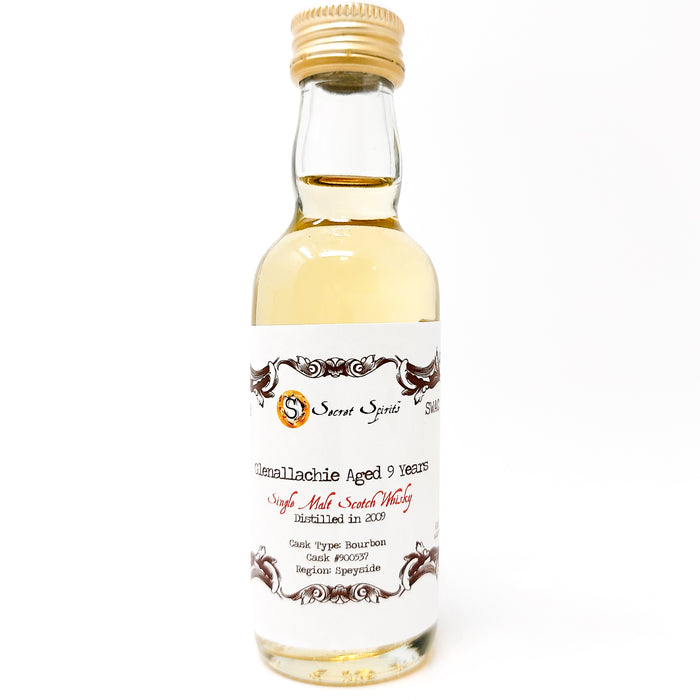 Glenallachie 2009 9 Year Old Secret Spirits Cask No. #900537 Single Malt Scotch Whisky, Miniature, 5cl, 65.6% ABV