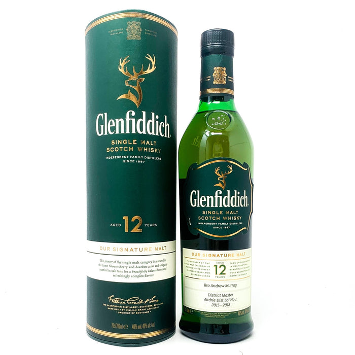 Glenfiddich 12 Year Old Scotch Whisky, 70cl, 40% ABV - Old and Rare Whisky (783677980776)