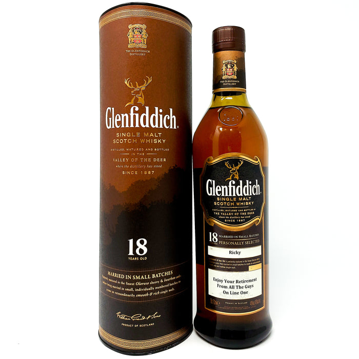 Glenfiddich 18 Year Old Small Batch Private Label Single Malt Scotch Whisky, 70cl, 40% ABV