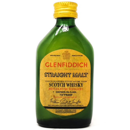 Glenfiddich Straight Malt Scotch Whisky, Miniature, 1 2/3 fl oz, 70 Proof - Old and Rare Whisky (6847090458687)