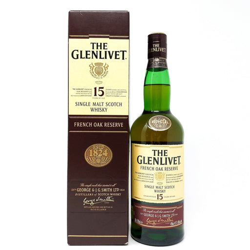 Glenlivet 15 Year Old French Oak Single Malt Scotch Whisky, 70cl, 40% ABV - Old and Rare Whisky (6967988224063)