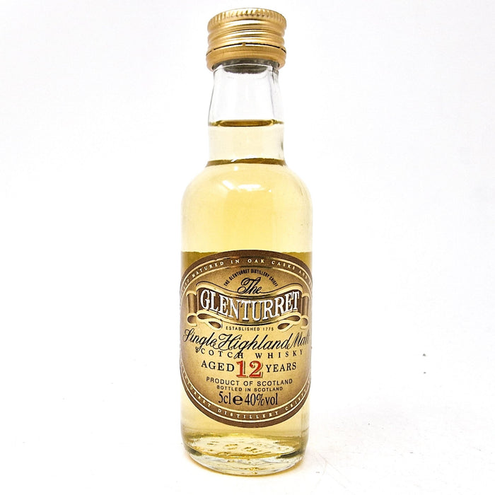 Glenturret 12 Year Old Single Highland Scotch Whisky, Miniature, 5cl, 40% ABV - Old and Rare Whisky (6905326600255)