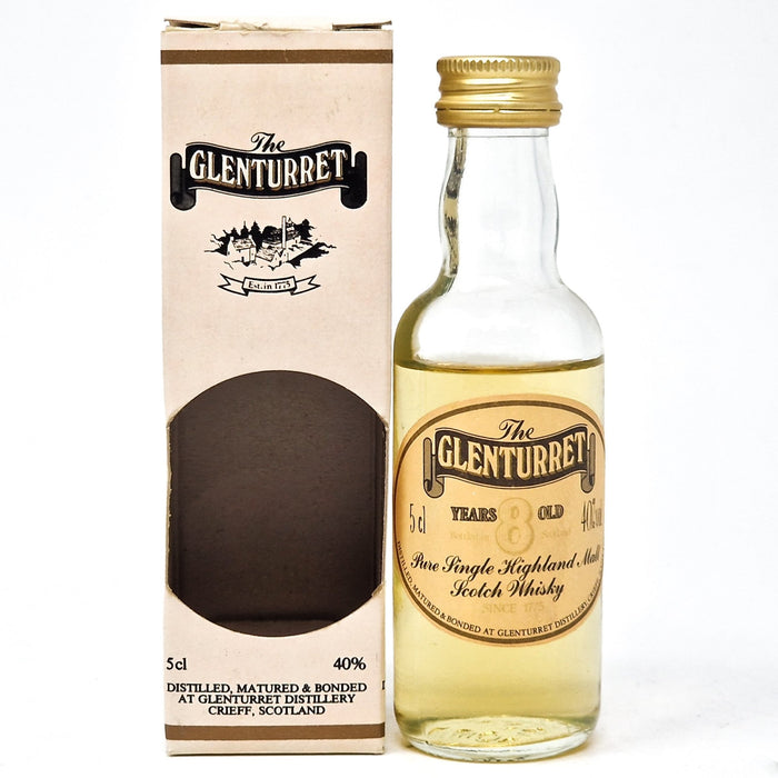 Glenturret 8 Year Old Single Highland Scotch Whisky, Miniature, 5cl, 40% ABV - Old and Rare Whisky (6937458475071)