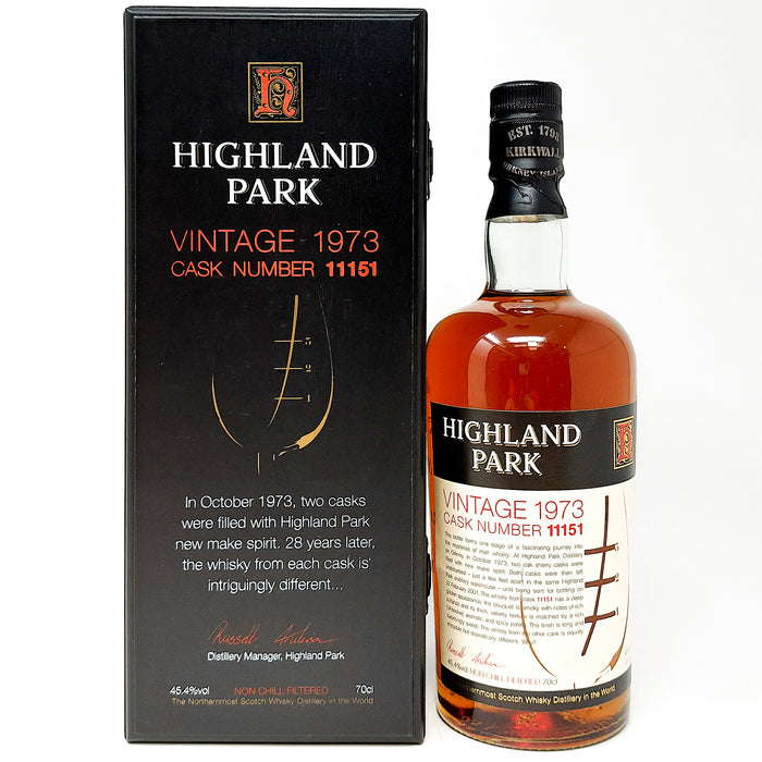 Highland Park 1973 Single Sherry Cask #11151 Single Malt Scotch Whisky, 70cl, 45.4% ABV