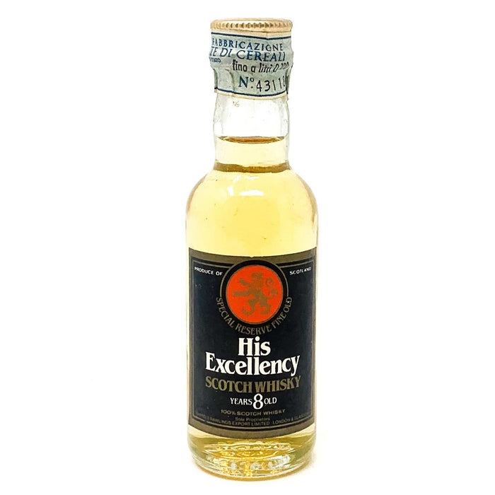 His Excellency 8 Year Old Scotch Whisky, Miniature, 5cl, 40% ABV - Old and Rare Whisky (4935896793151)