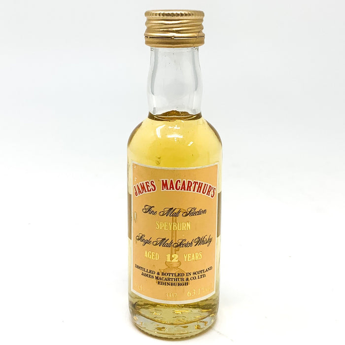 James Macarthur's 'Speyburn' 12 Year Old Scotch Whisky, Miniature, 5cl, 63.1% ABV - Old and Rare Whisky (6663108001855)