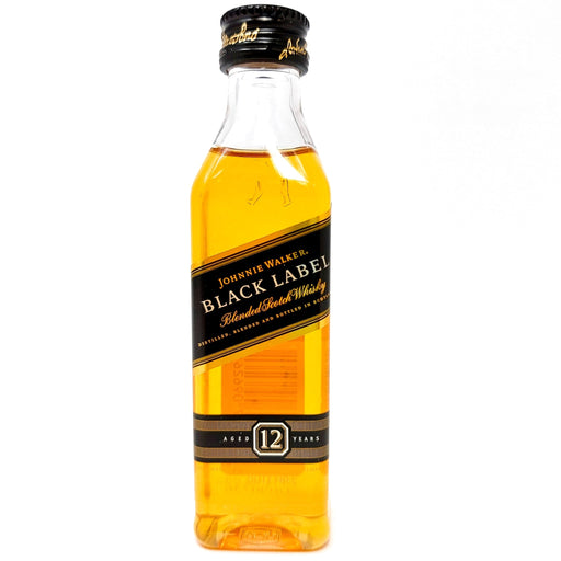 Johnnie Walker 12 Year Old Black Label Old Scotch Whisky, Miniature, 5cl, 40% ABV - Old and Rare Whisky (6988360024127)