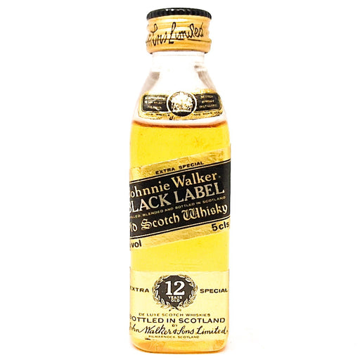 Johnnie Walker 12 Year Old Black Label Old Scotch Whisky, Miniature, 5cl, 43% ABV - Old and Rare Whisky (6903890247743)