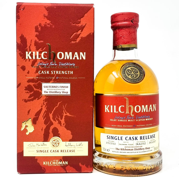 Kilchoman Sauternes Finish Single Cask 2017 Islay Single Malt Whisky 70cl, 58% ABV - Old and Rare Whisky (6888320958527)