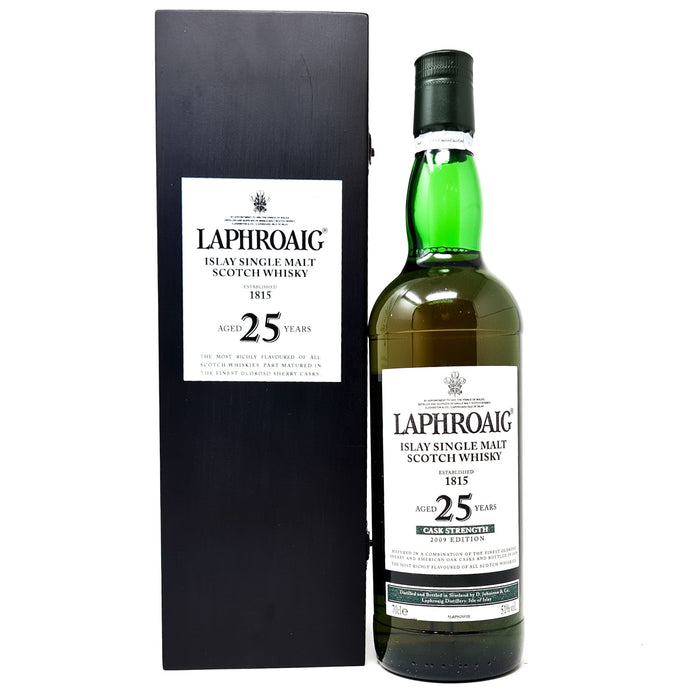 Laphroaig 25 Year Old Cask Strength 2009 Edition Islay Single Malt 70cl, 51% ABV - Old and Rare Whisky (4932637229119)