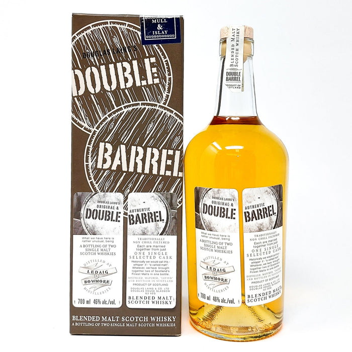Ledaig & Bowmore Double Barrel Blended Malt Scotch Whisky, 70cl, 46% ABV - Old and Rare Whisky (6945641005119)