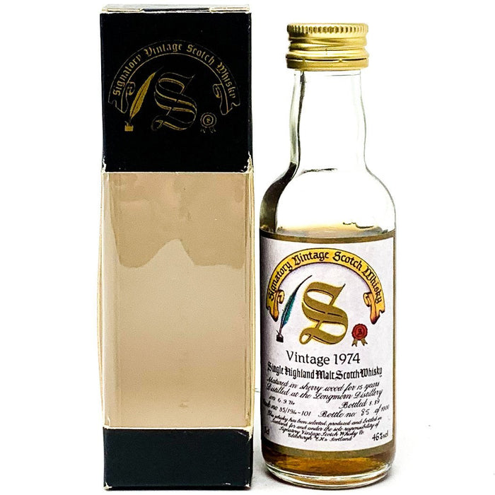 Longmorn 1974 15 Year Old Signatory Vintage Scotch Whisky, Miniature, 5cl, 46% ABV - Old and Rare Whisky (4926894473279)