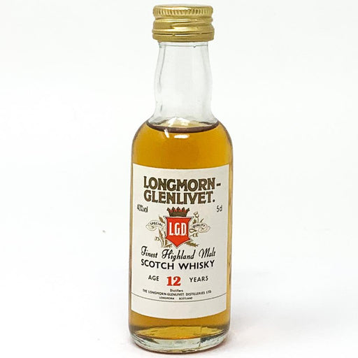 Longmorn Glenlivet 12 Year Old Finest Highland Malt Scotch Whisky, Miniature, 5cl, 40% ABV - Old and Rare Whisky (4809250242623)