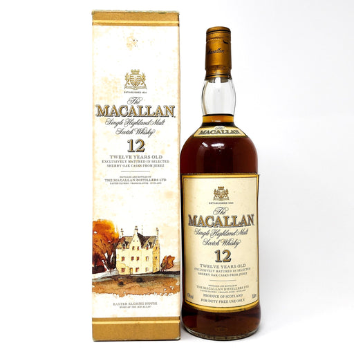 Macallan 12 Year Old Sherry Wood Single Malt Scotch Whisky, 1L, 43% ABV - Old and Rare Whisky (6859893964863)
