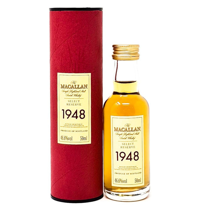 Macallan 1948 Special Reserve 51 Year Old Scotch Whisky, Miniature, 5cl, 46.6% ABV - Old and Rare Whisky (4764674359359)