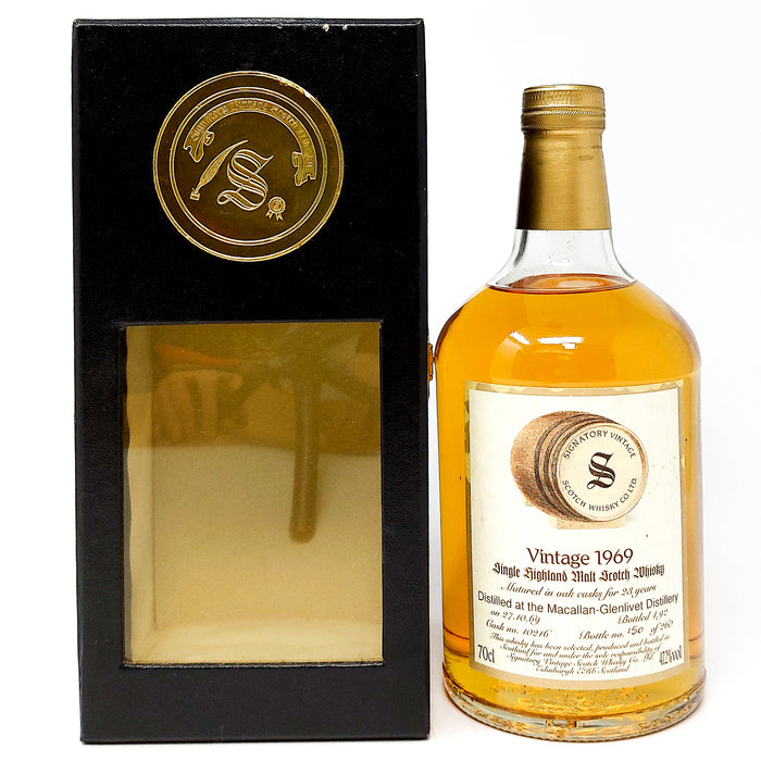Macallan-Glenlivet 1969 23 Year Old Signatory Vintage Single Malt Scotch Whisky, 70cl, 47.2% ABV
