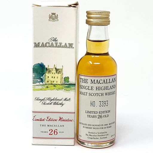 Macallan 26 Year Old 1966 Limited Edition Scotch Whisky, Miniature, 5cl, 43% ABV - Old and Rare Whisky (4808311078975)