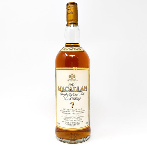 Macallan 7 Year Old Maxxium Italia Single Malt Scotch Whisky, 1L, 40% ABV - Old and Rare Whisky (6984234500159)