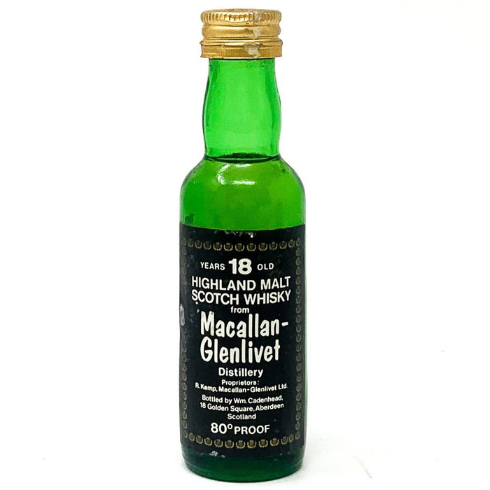 Macallan-Glenlivet 18 Year Old Scotch Whisky, Miniature, 5cl, 45% ABV - Old and Rare Whisky (4955597111359)