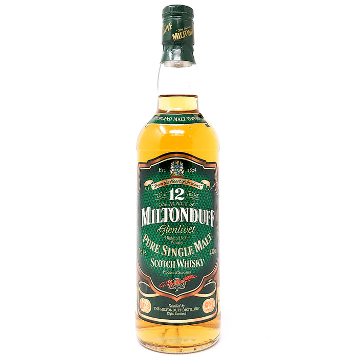 Miltonduff 12 Year Old Single Malt Scotch Whisky, 70cl, 43% ABV