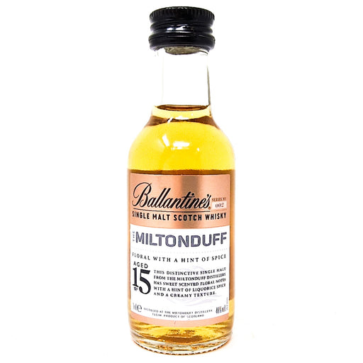 Miltonduff 15 Year Old Ballantine's Single Malt Scotch Whisky Series 002, Miniature, 5cl, 40% ABV - Old and Rare Whisky (6901067415615)