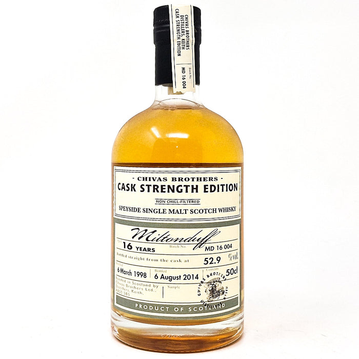 Miltonduff 16 Year Old Chivas Brothers Cask Strength Edition Speyside Single Malt Scotch Whisky, 50cl, 52.9% ABV - Old and Rare Whisky (6887617560639)