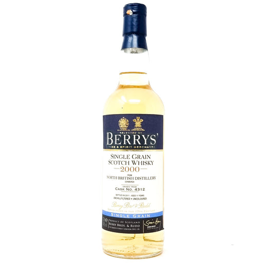 North British 11 Year Old 2000 Berrys Single Grain Scotch Whisky 70cl, 46% ABV - Old and Rare Whisky (6890278780991)