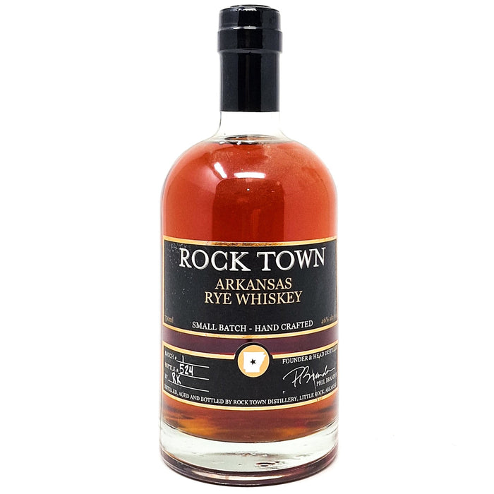 Rock Town Arkansas Rye Whiskey Small Batch, 75cl, 46% ABV - Old and Rare Whisky (6883267117119)